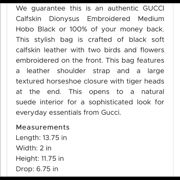 Like New Dionysus Embroidered Gucci bag🌺 - Picture 5 of 6